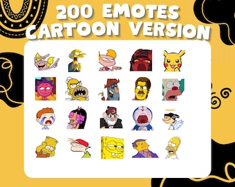 200+ Funny Cartoon Animated Emotes, Stream Graphics Pack (Digital Download)