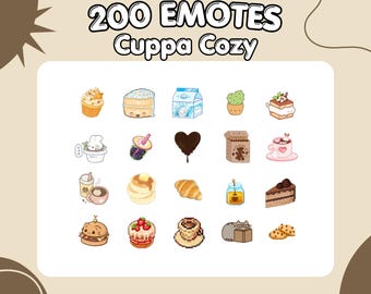 Cuppa Cozy Emote Pack | Animated & Static PNG GIF for Twitch Discord Streamers