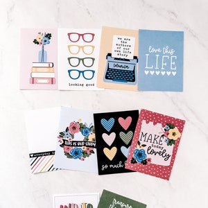 Happy Life Bookmarks | 3x4 Inch Bookmarks | Gifts for Readers | Bright Bookmarks | Floral Bookmarks | Handmade Bookmarks | Bookish Gifts