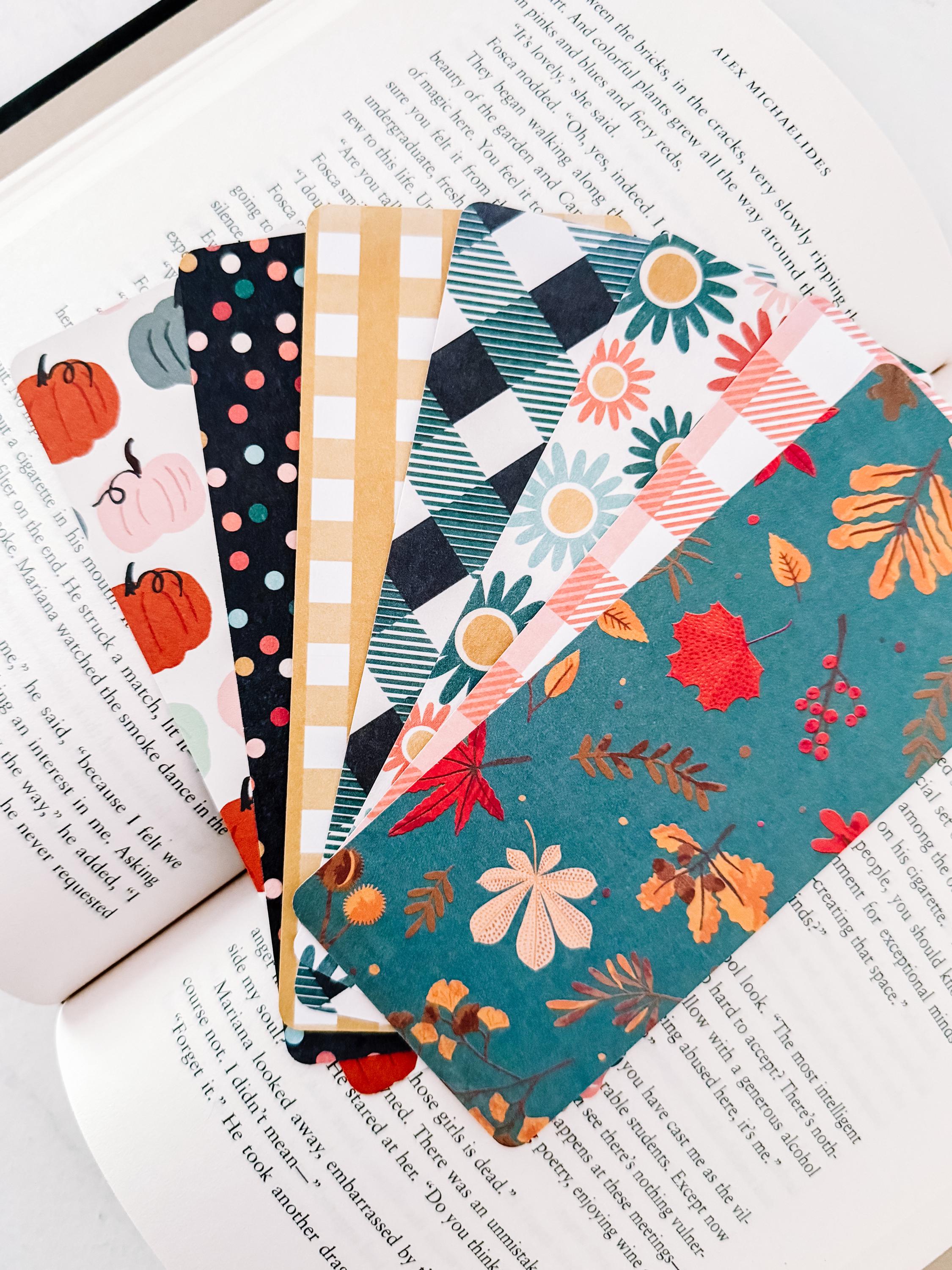 Handmade Autumn Bookmarks | Fall Floral & Plaid Designs - Etsy