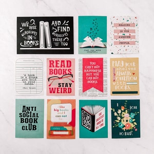 Book Club 3 x 4 inch Bookmarks | Book Lover Bookmarks | Fun Bookmarks | Hobbies Bookmarks | Handmade Bookmarks | Laminated Bookmarks