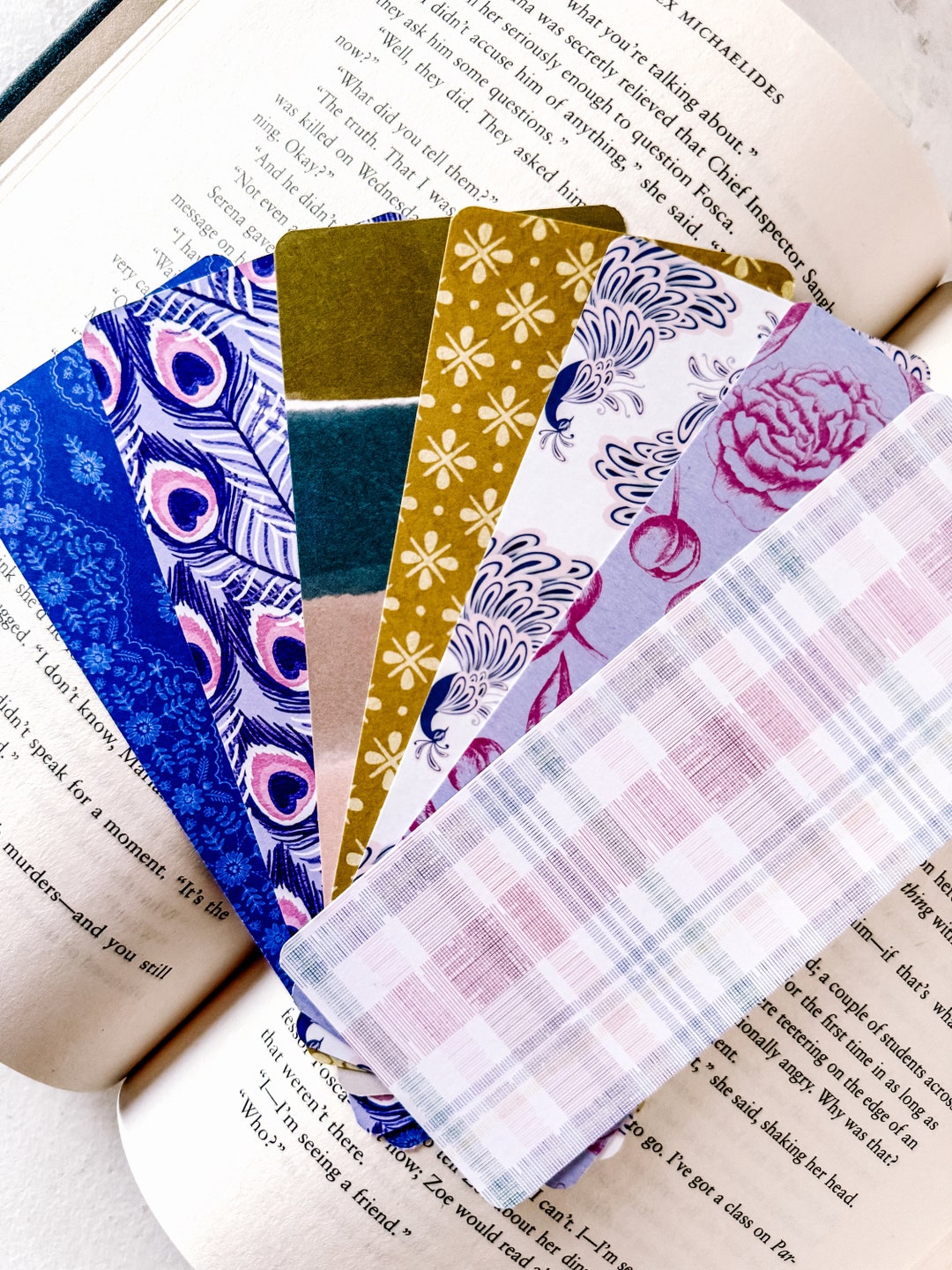 Floral Peacock Print Bookmark | Laminated Handmade Gift - Etsy