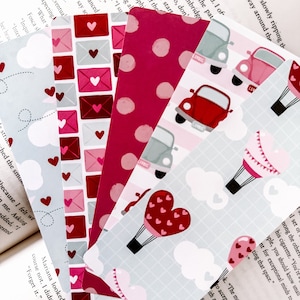 Bright Blue Pink Red Love | Valentines Day | Heart Bookmarks | Pink and Red Bookmarks | Handmade | Gifts | Anniversary | Valentine’s Day