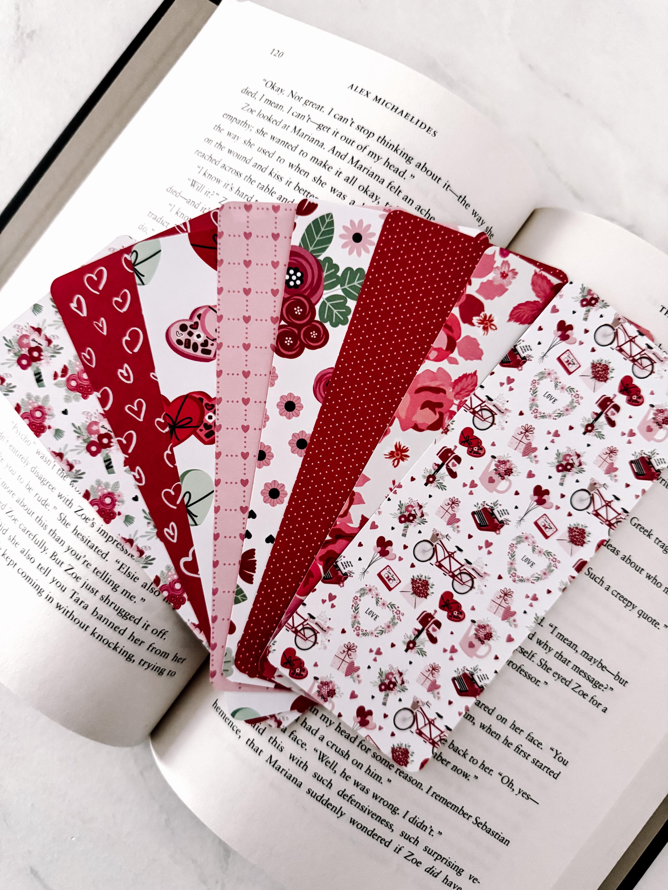 Bookmark Design Color:red Handmade Pink & Red Valentine's Day Bookmarks - Etsy