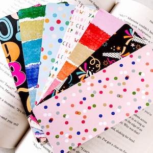 Celebration Bookmarks | Bright Bookmarks | Spring Bookmarks | Kids Bookmarks | Bookish Goods | Pretty Bookmark | Handmade Gift | Book Gift