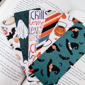 Spooky Season Bookmarks | Halloween Bookmarks | Ghost Bookmarks | Handmade Bookmarks | Witchy Bookmarks | Bat bookmarks | Pumpkin bookmarks