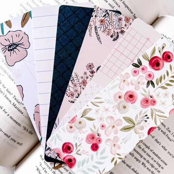 Spring Floral Bookmarks | Easter Gift  | Spring Bookmarks | Pink and Blue Bookmarks | Handmade | Gifts | Bookish Gift | Cute Bookmarks