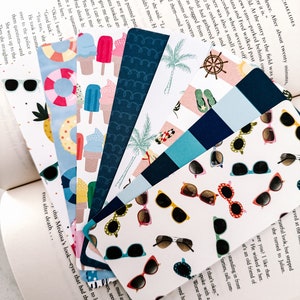 Summer Bookmarks | Sunglasses  | Beach Bookmarks | Ice Cream Bookmarks | Bookish Goods | Pretty Bookmark | Handmade | Summer | Swim Bookmark