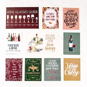 Marcadores Wine Time | Marcadores 3 x 4 polegadas | Marcadores de vinho | Marcadores de cartão postal 4 x 6 polegadas | Presentes para leitores | Acessórios para livros | Marcador
