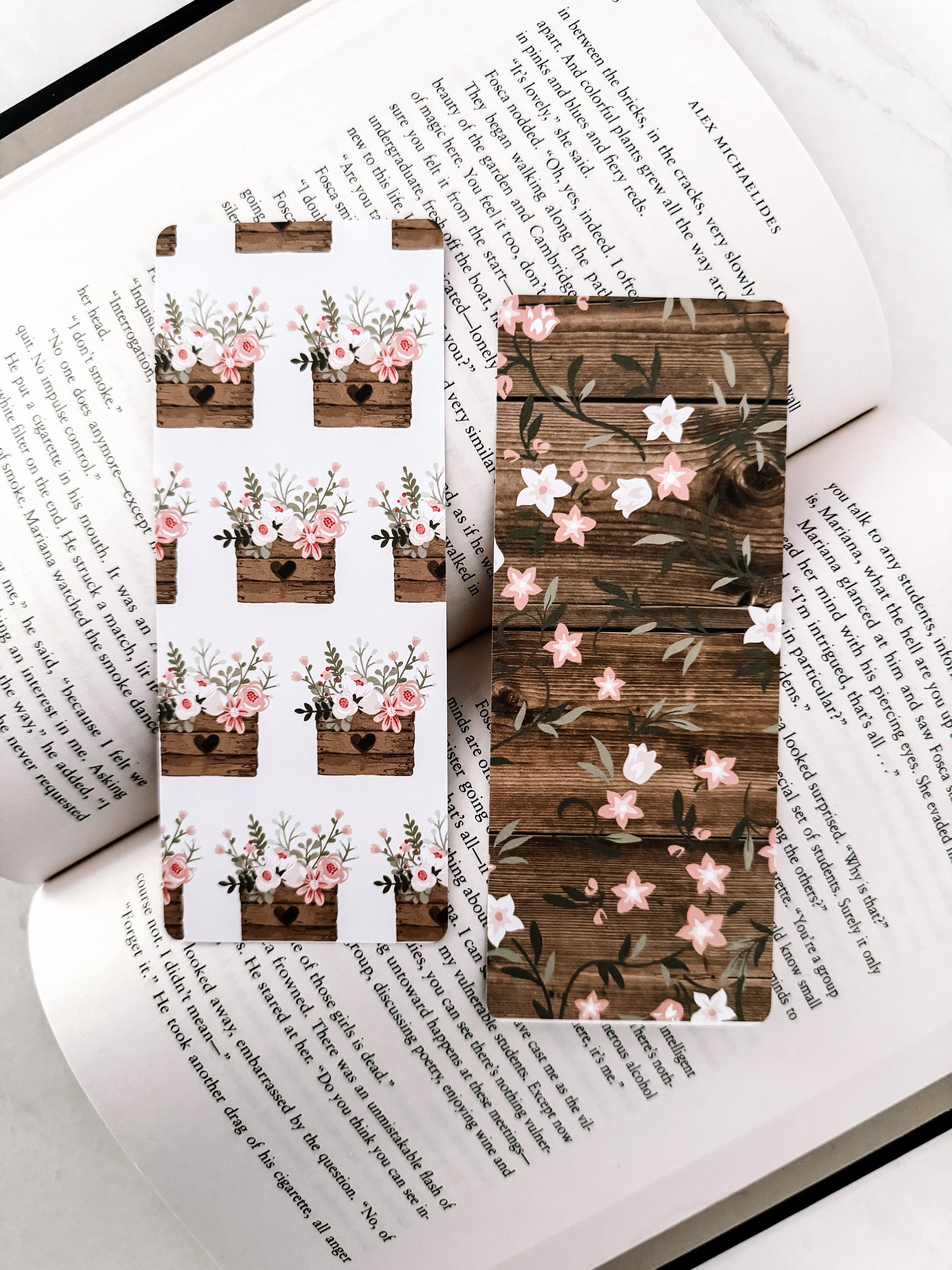 Floral Laminated Bookmark | Spring Bookish Gift - Etsy