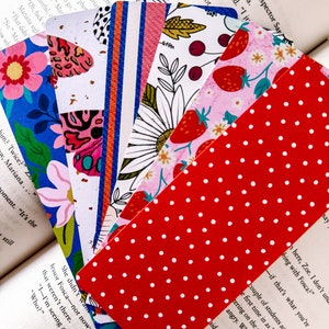 Bright Floral Bookmarks | Valentines Day | Spring Bookmarks | Pink and Red Bookmarks | Handmade | Gifts | Anniversary | Cute Bookmarks