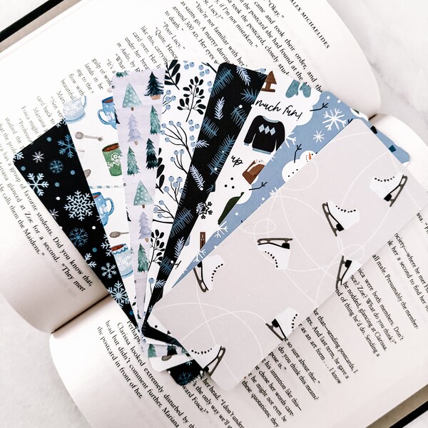 Winter Activities | Winter Bookmarks | Seasonal Bookmarks | Christmas Bookmarks | Handmade Bookmarks | Stocking Stuffers | Bookish Gifts