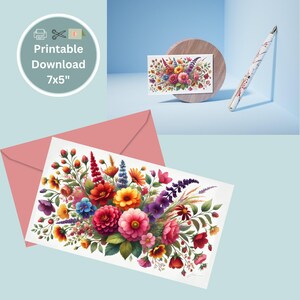 Levendige bloemboeket olieverfschilderij, roze, witte en oranje bloemsierkunst, afdrukbare aquarel clipart, afdrukbare verjaardagskaart, bloemen digitaal