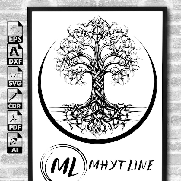 Celtic Tree of Life SVG PNG, Tree of Life svg, Viking svg, Celtic Knot Svg, Viking Logo Svg, Celtic Tree of Life Tattoo, Png, Shirt, Clipart