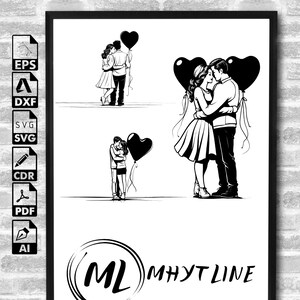 Couple SVG Bundle - Couple PNG Bundle - Couple Clipart - Couple SVG Cut Files For Cricut - Couple Silhouette - Anniversary Svg - Lovers Svg