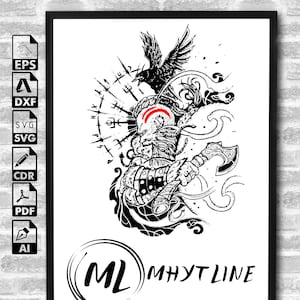 Viking Svg, Viking Clipart, Norse Svg, Mythology Svg, norse viking svg, Viking Vector, Viking Cricut Cut file, Viking Design, Viking Stencil