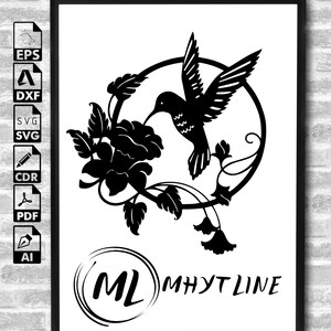 Colibrí Svg, Colibrí Clipart, Colibrí Flores Svg, Colibrí Svg, Pájaro svg, Colibrí Vector, Colibrí Cricut Cut archivo