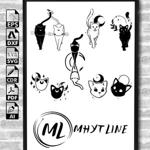 Witchy svg, mystische svg-bundle, himmlische svg für Cricut, boho svg, Tarot svg, Crystal svg, magische svg, mystische Katze svg, Dateien mit mehreren Ebenen