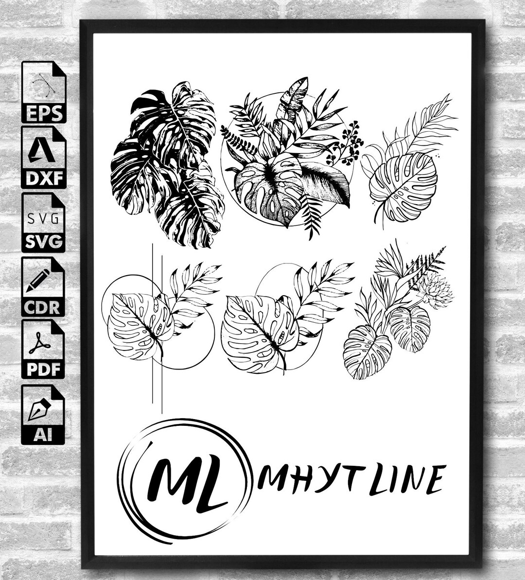 Tropical Leaves Svg Monstera Leaf Svg Clipart Commercial Use Svg Jungle ...