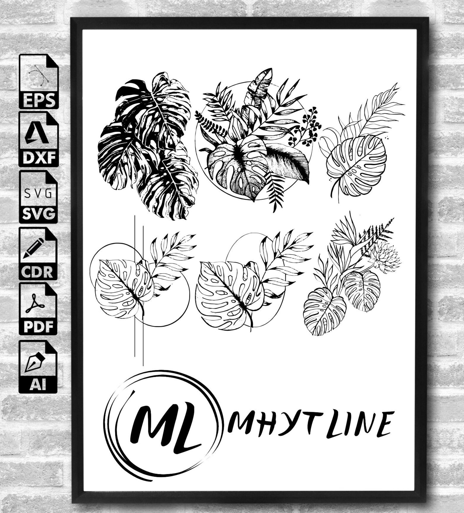 Tropical Leaves Svg | Monstera Leaf Svg Clipart | Commercial Use Svg ...