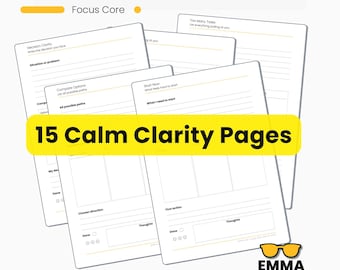 Focus Reset Planner – 15 Clarity Pages for Overwhelm (PDF & PNG Download A4/US Letter)