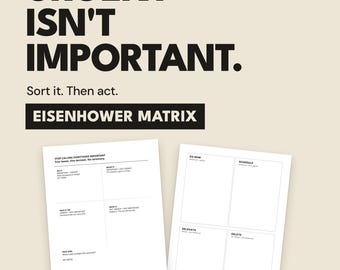 Organizador de tareas, planificador de prioridades y enfoque diario de la matriz de Eisenhower (descarga en PDF)