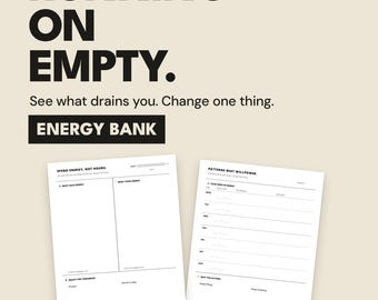 Registro de gestión energética, diario de reflexión diaria, resumen semanal (descarga digital)