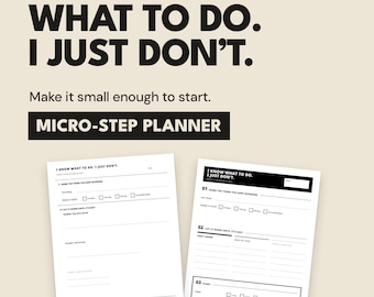 Planificador para combatir la procrastinación, hoja de trabajo con tareas paso a paso, regla de los 2 minutos (descarga en PDF)