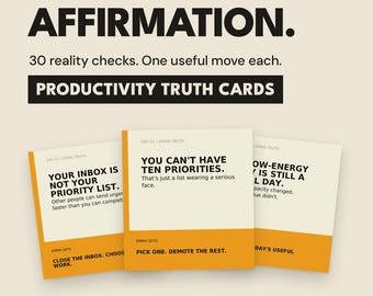30 tarjetas imprimibles con consejos para fomentar la productividad y la concentración diaria (PDF)