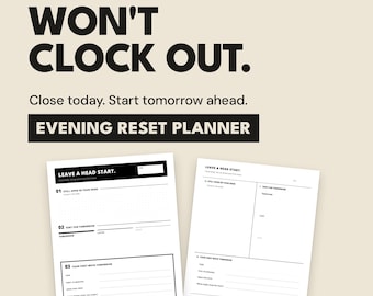 Planificador de reinicio nocturno, ritual de cierre al final del día, planifica mañana esta noche (PDF)