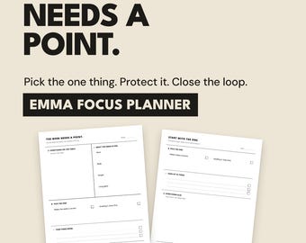 Planificador semanal "The Week Needs A Point", imprimible de enfoque diario, planificador de prioridades del MIT, PDF tamaño carta estadounidense A4