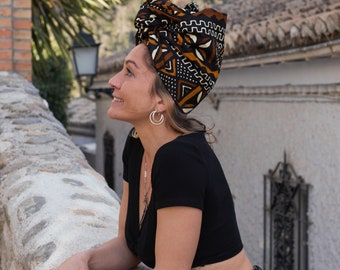 Turbante bogolan headband XXL african fabric