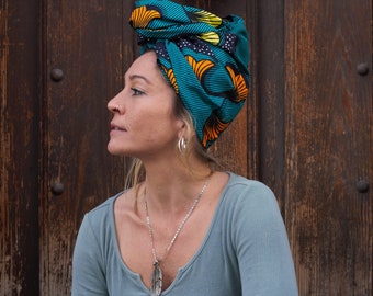 Turban fermé turquoise