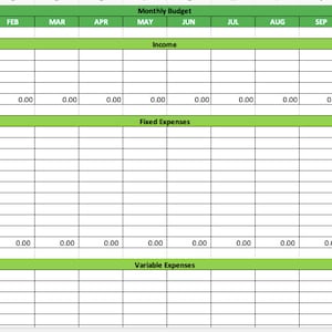 Simple Monthly Budget Spreadsheet for Google Sheets (Digital Download)