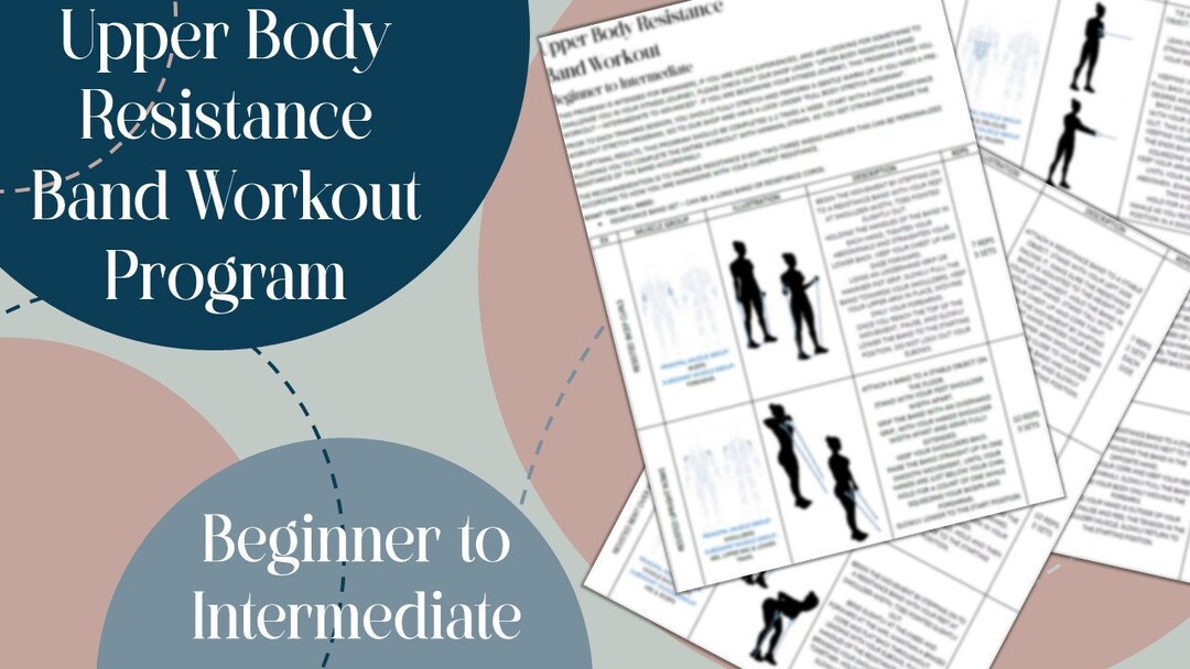 Upper Body Resistance Band Workout Program Beginner to Intermediate Etsy