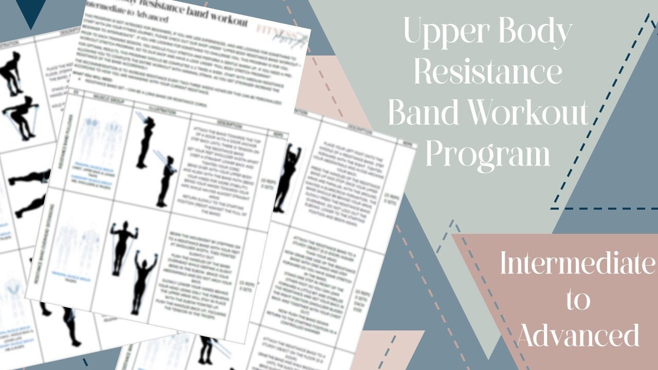Upper Body Resistance Band Workout Program Intermediate to Advanced Etsy
