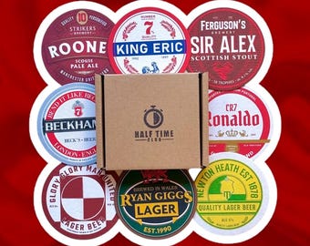 Manchester United Beer Mats – Coasters Gift Set for Man U Fans | 1st Edition | Football Fan Gift | Beer Lover Present | MUFC | 8-Pack
