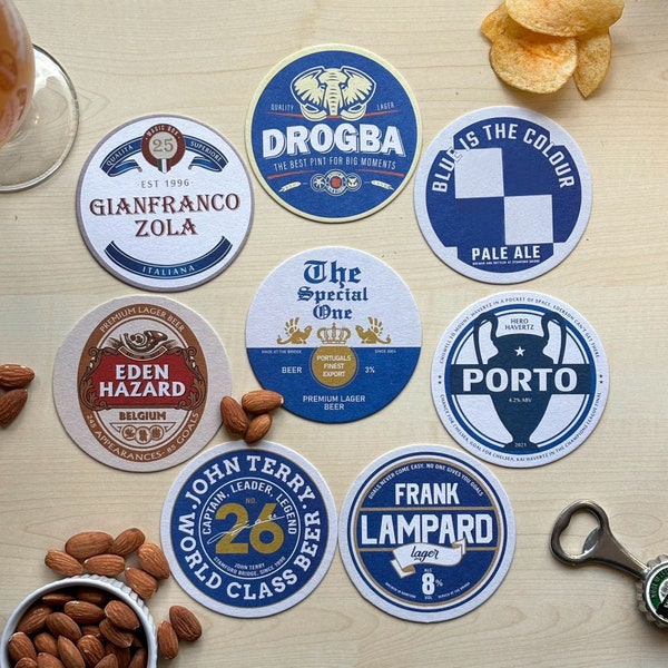 Chelsea Football Beer Mat Coasters - The Perfect Gift or Present For Any Chelsea Fan
