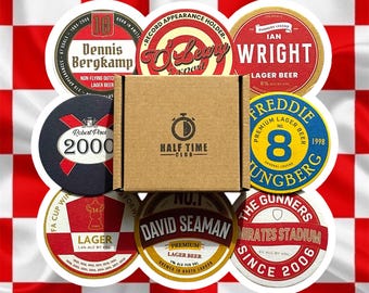 Arsenal Beer Mats – Coasters Gift Set for Gunners Fans | 2nd Edition | Football Fan Gift | Beer Present | Home Bar Accessory | AFC | 8-Pack