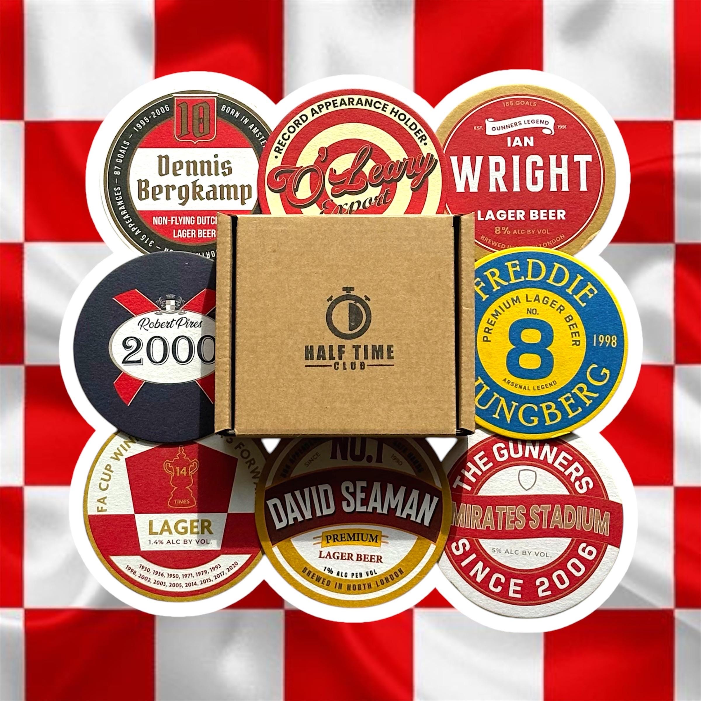 thumbnail image 2 of Arsenal Beer Mats Set Of 9 - Featuring Thierry Henry, Ian Wright & The Invincibles, 94mm X 94mm 2 of 6