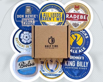 Leeds United Beer Mats – Coasters Gift Set for Leeds Fans | 1st Edition | Football Fan Gift | Home Bar/Garden Accessory | LUFC | (8-Pack)