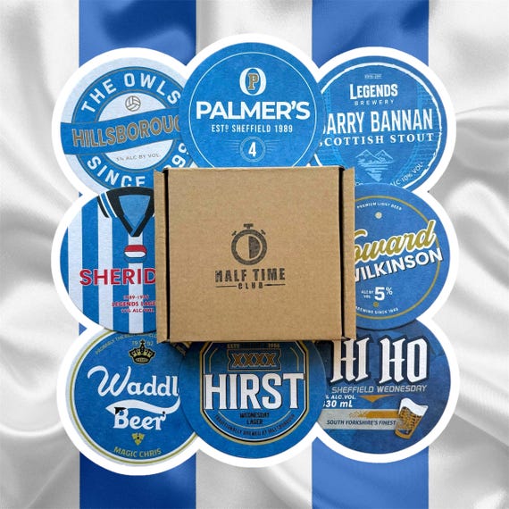 Sheffield Wednesday Football Beer Mats – Coasters Gift Set for Owls Fans | Football Fan Gift | Home/Garden Bar Accessory | SWFC | 8-Pack