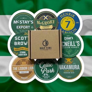 Celtic Football Beer Mats – Coasters Gift Set for Celtic Fans | Football Fan Gift | Beer Lover Present | CFC