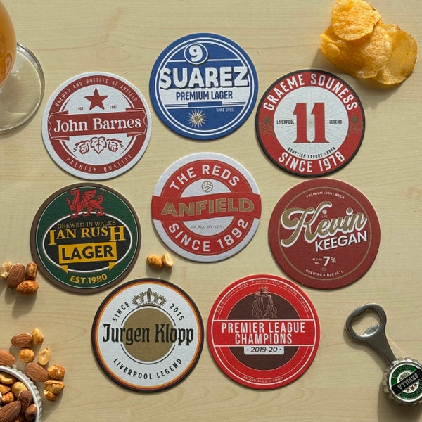 Liverpool Football Beer Mat Coasters 2nd Edition - The Perfect Gift or Present For Any Liverpool Fan