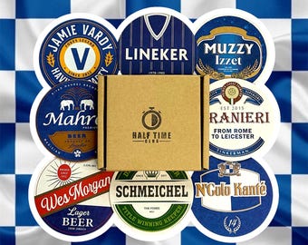 Leicester City Football Beer Mats – Coasters Gift Set for Foxes Fans | Football Fan Gift | Beer Lover Present | LCFC