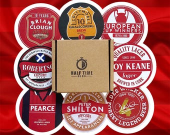 Nottingham Forest Beer Mats – Coasters Gift Set for Forest Fans | Football Fan Gift | NFFC | Home or Garden Bar Accessory | Gift For Him