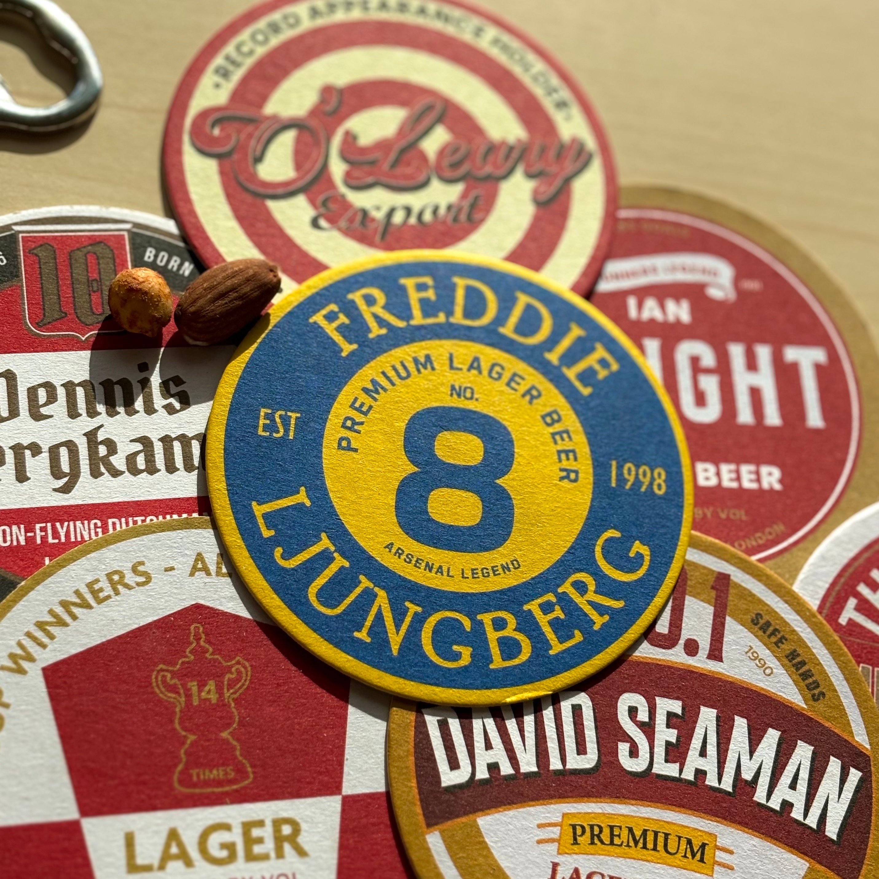 Arsenal Beer Mats – Coasters Gift Set for Gunners Fans | 2nd Edition ...