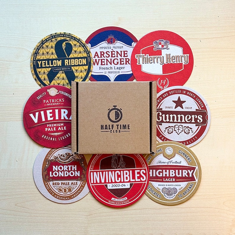 Arsenal Football Beer Mats – Coasters Gift Set for Arsenal Fans | 1st ...