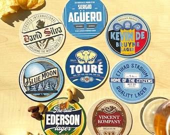 Manchester City Football Beer Mat Coasters - The Perfect Gift or Present For Any Man City Fan