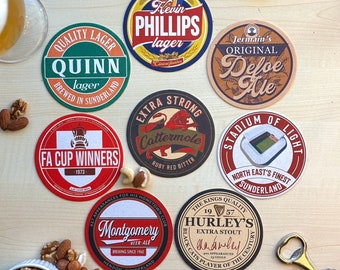 Sunderland Football Beer Mat Coasters Perfect Gift or Present For Any Sunderland Fan